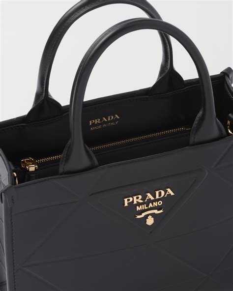 sybille prada|Mini Prada Symbole Leather Bag With Stitching.